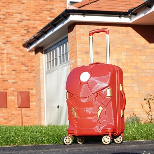 Marvel Iron Man Cabin Luggage 19” | LED Light Carry-On Suitcase | Hard-Shell Spinner Wheels, Lightweight ABS, Secure TSA Lock | Airline Approved | Travel Bag for Kids & Adults3