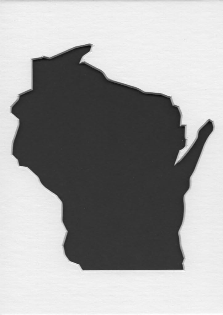 Pack of 5 Wisconsin State Stencils Made from 4 Ply Mat Board 18x24, 16x20, 11x14, 8x10, 5x7