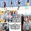 Fmeida 65L Foldable Travel Duffle Bag, Lightweight Waterproof Weekend Luggage with Shoes Compartment, Large Overnight Holdall Tote, Glossy Light Gray #1