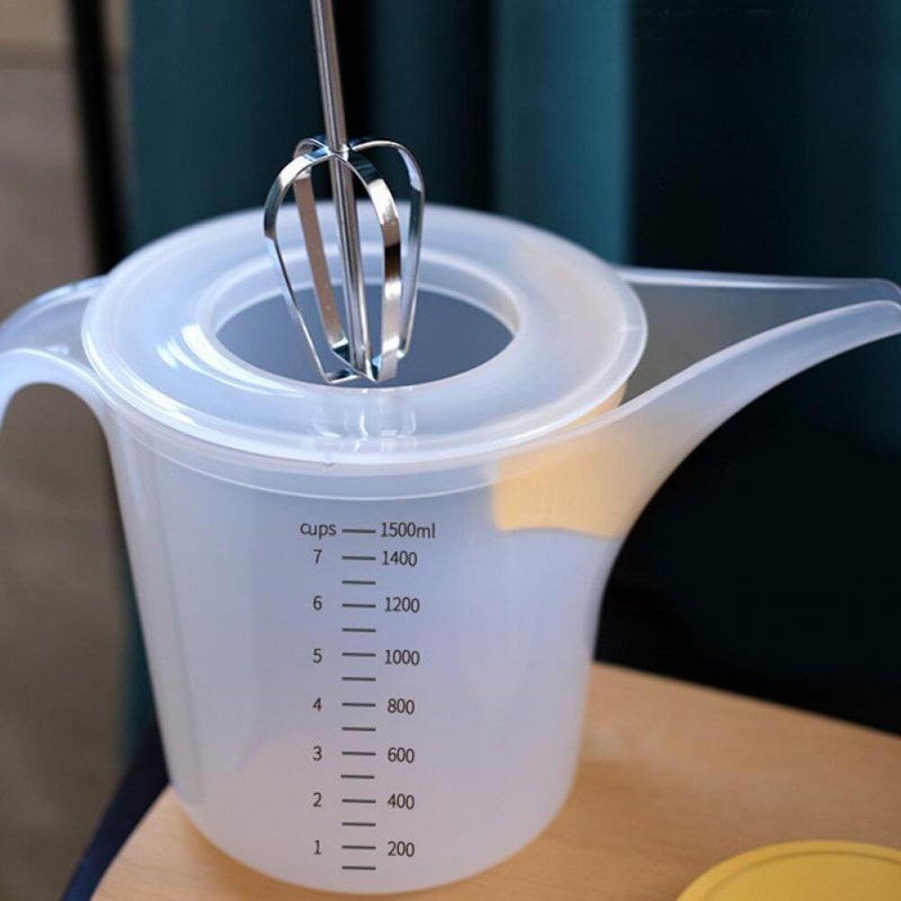 Caraffa Dosatrice Con Coperchio - 2400 Ml, In PP, Con Misure Graduate, Per Cucina