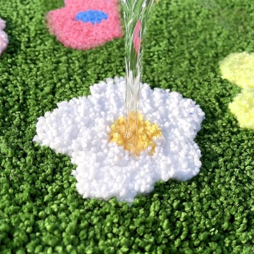 Tapis de bain antidérapant vert en polyester robuste pour douche et baignoire