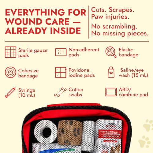 Image of Essential Pet First Aid Kit for Dogs & Cats - Emergency Home & Travel Kit