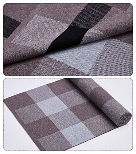 FEOYA Thick Wool Winter Soft and Cozy Scarf for Men Plaid Knit Scarf Long Scarves Windproof3