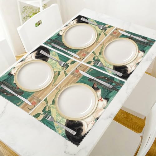 Sets de table de salle à manger en toile de qualité supérieure 45x30 cm - 6