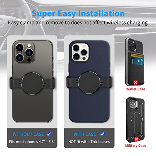 Yorsoirll Metal Phone Clamp Grip For Magnet Car Mount, [Easy Clip & Remove] Metal Phone Clip All Magnet Car Holder Cell Phone Magnetic Plate Compatible With Iphone 13 14Pro Max,Smartphones (Black) #TOP5