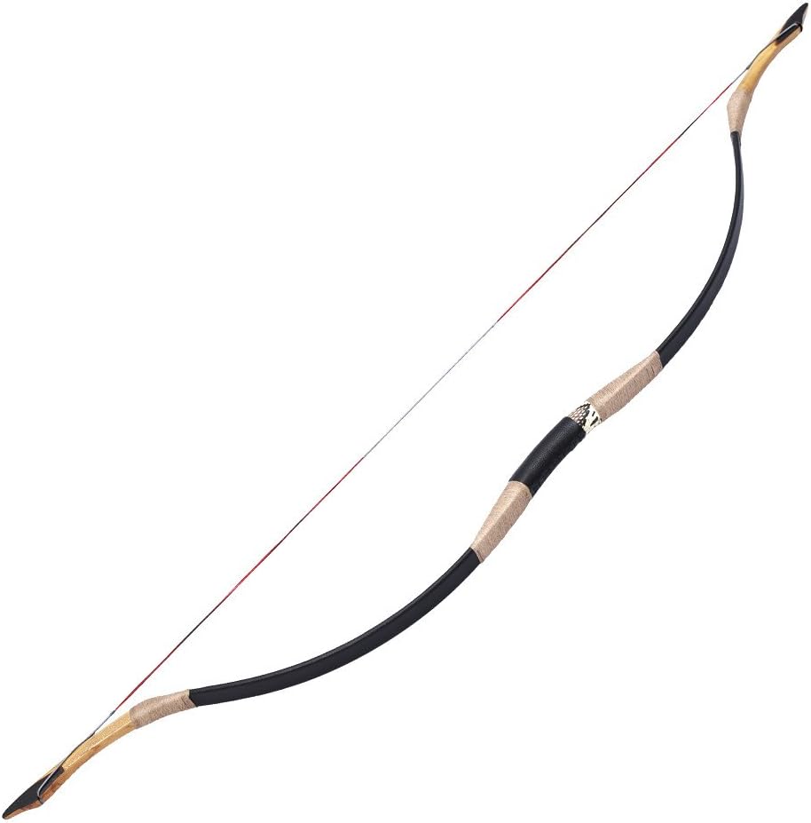 MAYARMS Ox-Horn Longbow Hungarian Traditional Wood Bow Recurve Bow Handmade Archery Bow Lanminated Bow Color Black