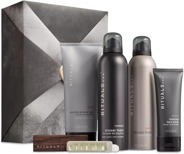 RITUALS Pudełko prezentowe Homme, L zestaw upominkowy dla mężczyzn z 5 produktami do pielęgnacji ciała i wellbeing, z bambusem, miętą i drewnem cedrowym orzeźwiające właściwości