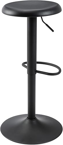 Miniatura 8 de Brage Living Juego de 2 taburetes de bar ajustables, taburetes de bar giratorios redondos de metal, sillas de barra de altura de mostrador sin