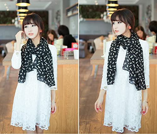 Lightweight Chiffon Printed Sweet Cartoon Cat Shawl Kitten Scarves for Women Graffiti Style Head Face Neck Hood Wrap4