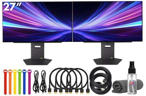 Image of LG Ultragear OLED 27GX790A-B 27 inch QHD (2560x1440) Gaming Monitor (2-Pack) | 480Hz OLED Display, 0.03ms Response, HDR, NVIDIA G-SYNC Compatible, FreeSync Premium, HDMI & DisplayPort + HDMI Cable + More