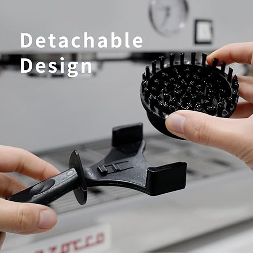 Miniatura 6 de Cepillo de limpieza para máquina de café expreso, cepillo de cabeza de grupo de espresso, cerdas de nailon desmontables, cerdas de limpieza para