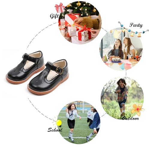 Image of Felix & Flora Toddler Little Girl Mary Jane Dress Shoes - Ballet Flats for Girl Party School Shoes