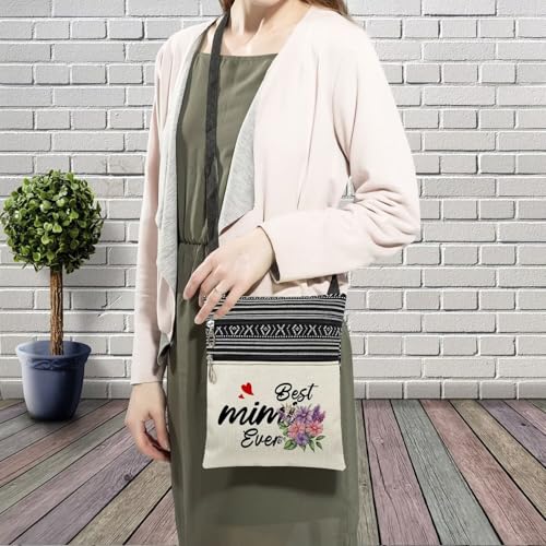 Best Mimi Ever Messenger Bag Small Ethnic Pattern Printed Adjustable Strap Crossbody Zipper Bag Phone Bag Wallet Cute Shoulder Handbag for Grandmother Grandma Women3