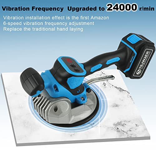 Ysjwaer Tile Vibration Installation Tool-Machine - Tiling Vibrator Automatic Leveling 160Mm Suction Cup 25000Mah 24000R/Min 6 Speed (1 Battery) #TOP1