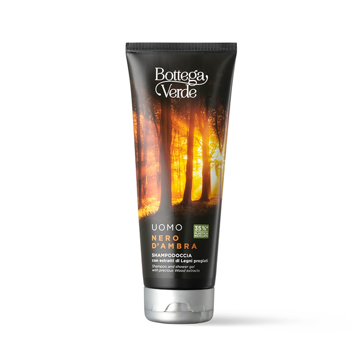 Bottega Verde - Cofanetto Regalo Uomo, con Nero d’Ambra Shampoo Doccia 200 ml e Rosso Momento Shampodoccia 200 ml, Profumo Legni Pregiati e Uva, Idea Regalo per Lui