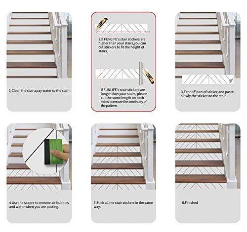 Calcomanías de vinilo retro para escalera funlife impermeables y autoadhesivas de patrón italiano 5