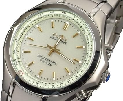 Amazon Co Jp Elgin エルジン 時刻合せと電池交換不要のソーラー電波腕時計 Fk1291s Brp 腕時計