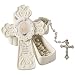 Precious Moments,  This Is The Day The Lord Has Made Bisque Porcelain Box With White Faux Pearl Rosary, For Girl, 153404