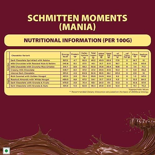 Image of Schmitten Luxury Chocolate Box Pack|Assorted Milk & Dark Chocolate Bars|Premium Selected Ghanian Cocoa Beans|Gift Hamper Your Loved Ones And Valentine'S Day,Mania - 2X228 G,456 Gram