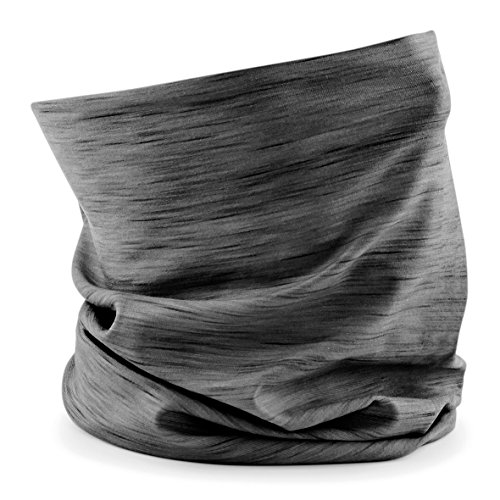  Beechfield Scaldacollo Multiuso Sciarpa Uomo Donna Morf™ Marl Effect Grigio