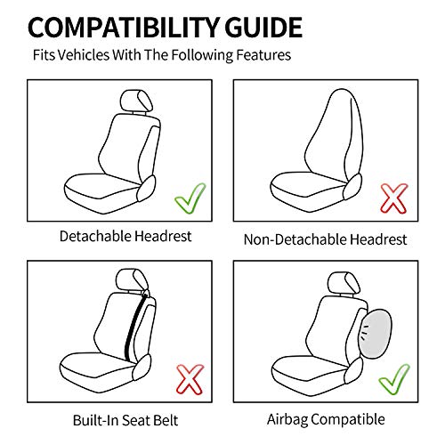 Leadpro 2 Front Car Seat Covers, Blingbling Velvet Breathable Fabric Sedan Seat Cover, Universal Fit For Most Of Sedan/Suv/Truck/Minivan, Super Easy Installation - Airbag Compatible #TOP4