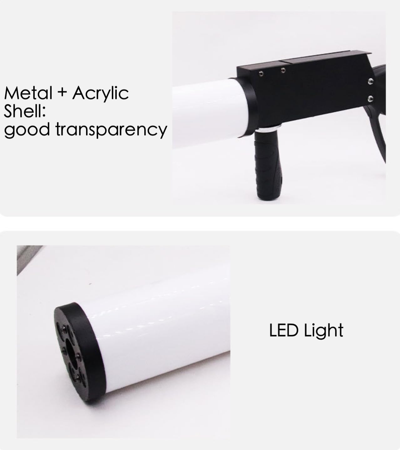 Maszyna do mgły CO2, ręczny pistolet do mgły pistolet przeciwmgielny z efektem światła LED, rozpylacz, pistolet dymny z wężem gazowym 3 metry na imprezę w klubie nocnym,