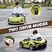 TOBBI Electric Ride On Car Toy for Kids to Drive, 12V Battery Powered Licensed Lamborghini SIAN with Parent Remote Control for Toddlers 3-6 Years w/Functions Spring Suspension/Horn/LED Lights-Green