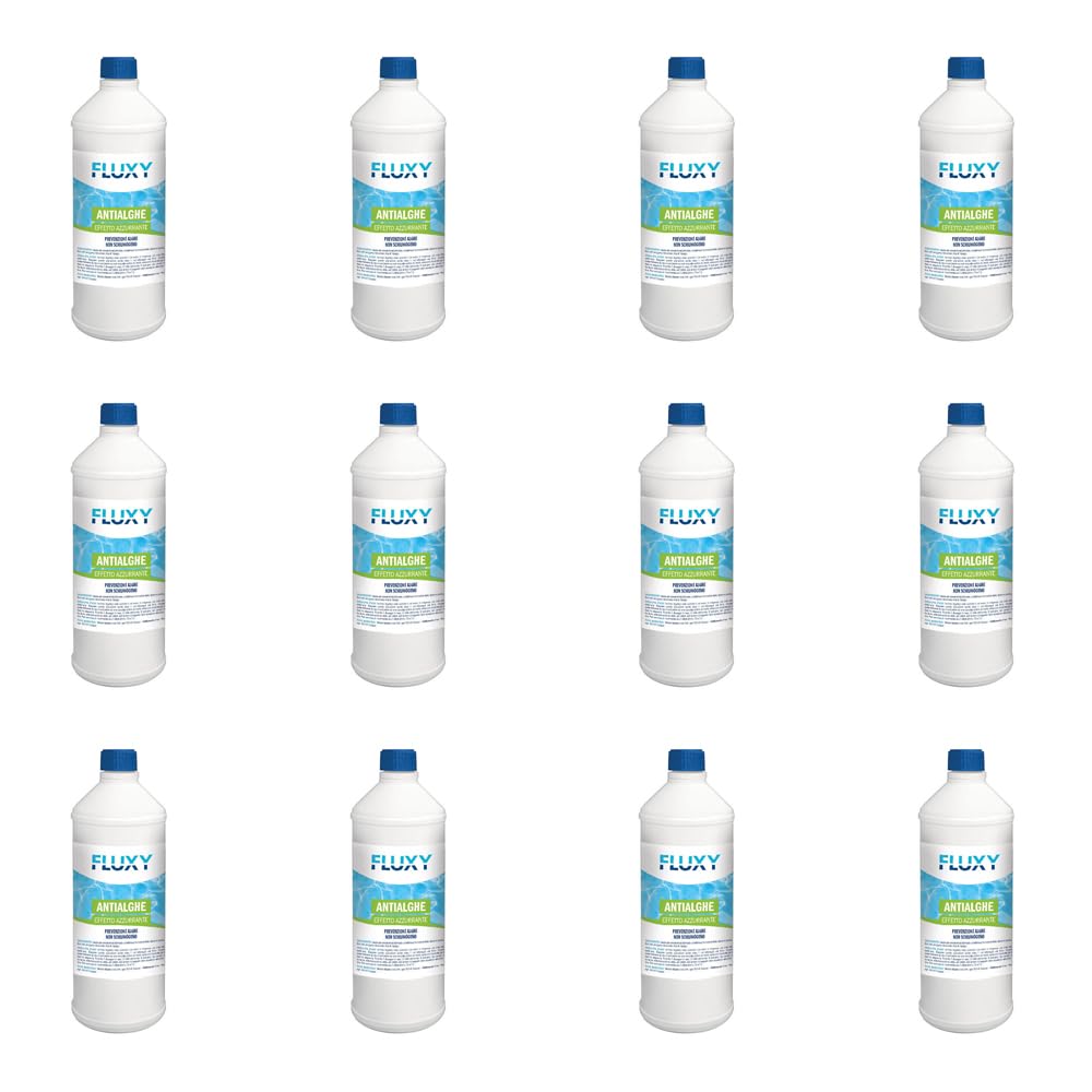 ANTIALGHE LIQUIDO X PISCINE UNIVERSALE AZZURRANTE 1KG NON SCHIUMOGENO 12PZ
