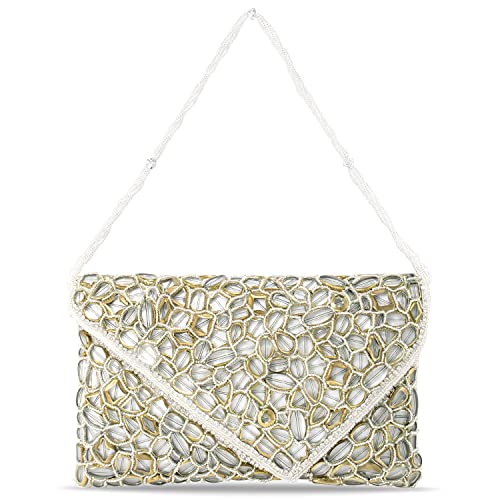 Image of Peora Malti Color Clutch Purses for Women Handmade Evening Handbags Bridal Clutch