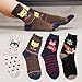 Bienvenu Women's 4 Pack Animal Socks Winter Cotton Thick Crew Socks, Style 2