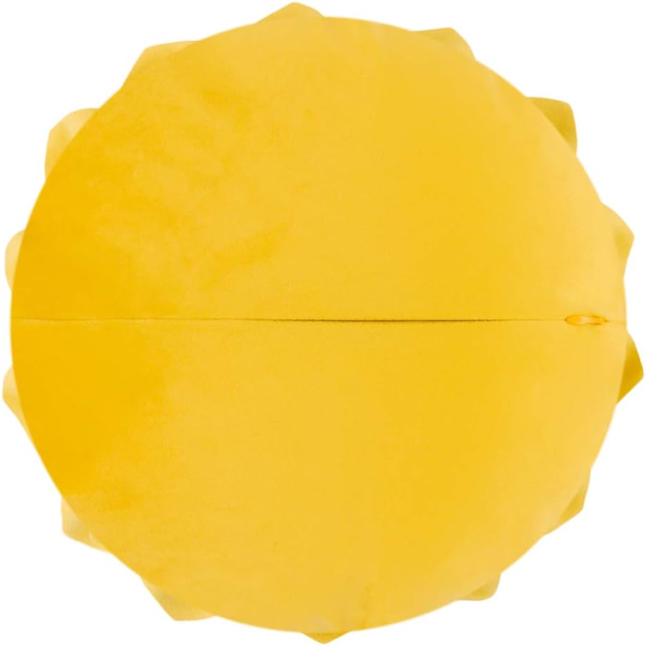 OiseauVoler Decorative Throw Pillow 3D Flower Round Pillow Accent Handmade Cushion with Insert for Couch Bed Home Decor 12 Inch Yellow