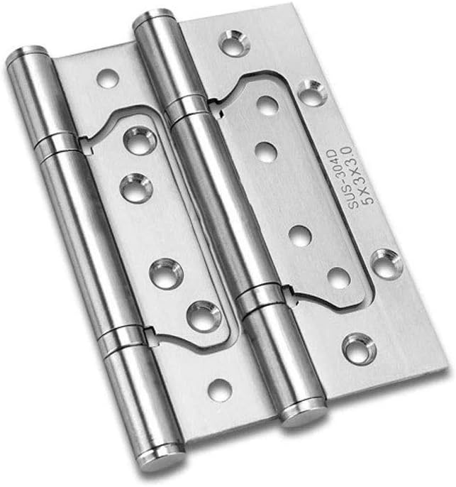 2 Pcs New Furniture Accessories 4" 5-inch Free Slotted Door Hinge Thickened Silent 304 Stainless Steel