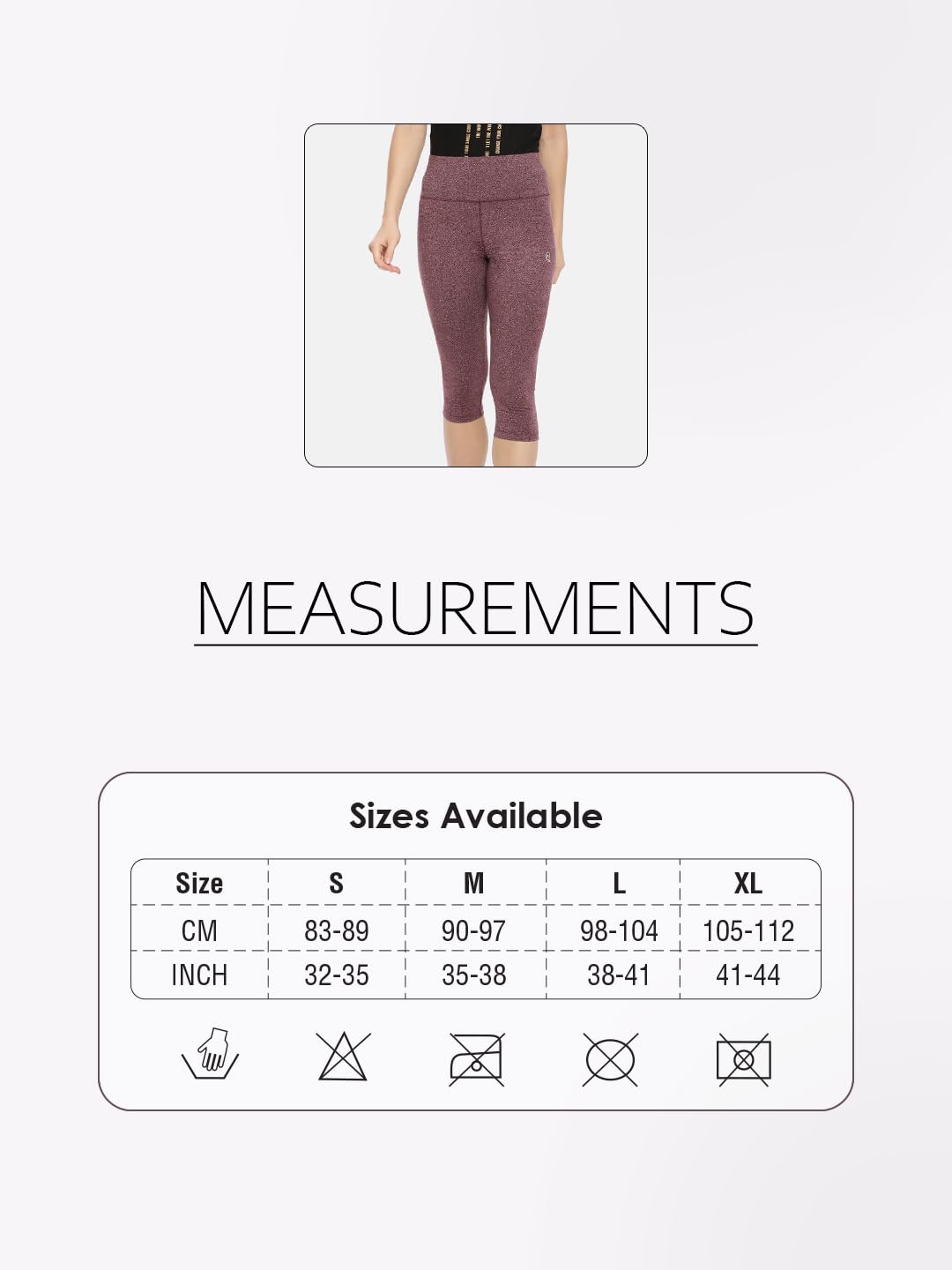 Macrowoman Active Yoga Capris for Women with High-Rise Poly Cotton Stretch Women's Capris with Flat Waistband and Chafe-Free Fit, Burgundy, M, Pack of 1 2
