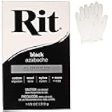 All Purpose Concentrated Rit Dye Powder Single Pack with Plastic Gloves for Clothing, Décor, and Crafts – Black