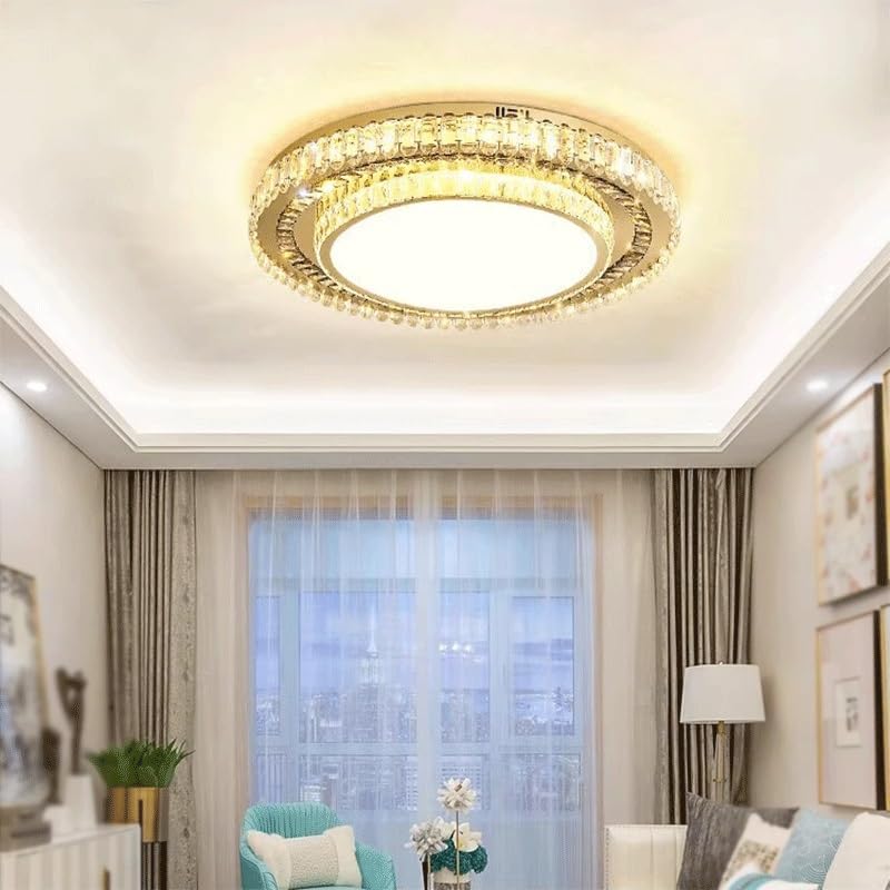 Plafonnier moderne de style de luxe avec éclairage LED variable et cristal