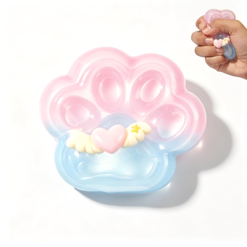 PATPAT® 7CM Taba Squishy Toy Transparent Cat Paw Squishies Soft Mochi Stress Relief Toy for Adults Taba Squishy Relaxation Birthday Party Gifts, Stress Relief Toys Sensory Fidget Pinch Family Squeeze-image-10