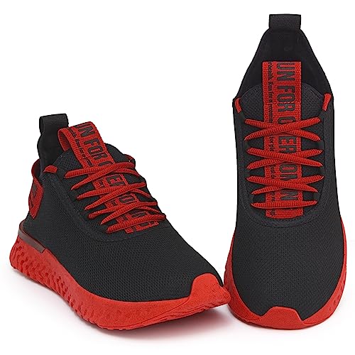 Tênis Academia Confortável Macio Corrida Feminino Masculino (40, Preto/Vermelho)