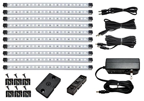 Inspired LED Pro Series 21 LED Super Deluxe Kit- Under Cabinet Lighting - Pure White with Dimmer Switch and Super Cable Pack
