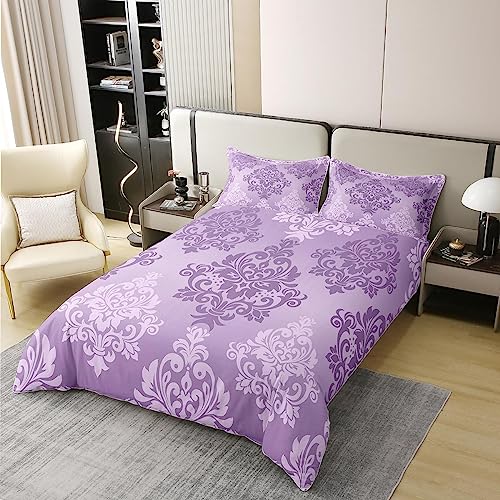 Homewish Royal Damask King Size Duvet Cover Sets, Victorian Baroque Bedding Set - Image 2