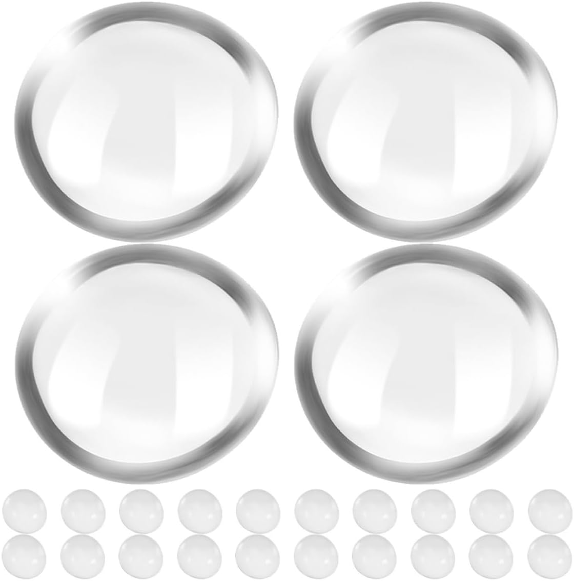 200pcs Flat Glass Beads Vase Filler Marbles with Polished Surface, Versatile Use and Easy to Clean Decorative Pebbles for Fish Tank and Outdoor Gardening