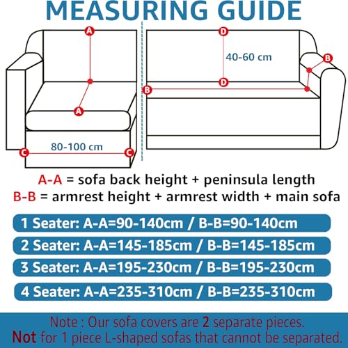 Ystyle Couchbezug L Form Stretch, Sofabezug Sofabezug Ecksofa L Form, Universal Sofa Überzug Ecksofa, Couch Cover L Shape Sofaschoner Schonbezug (2 Sitzer+3 Sitzer, Dunkelgrau)