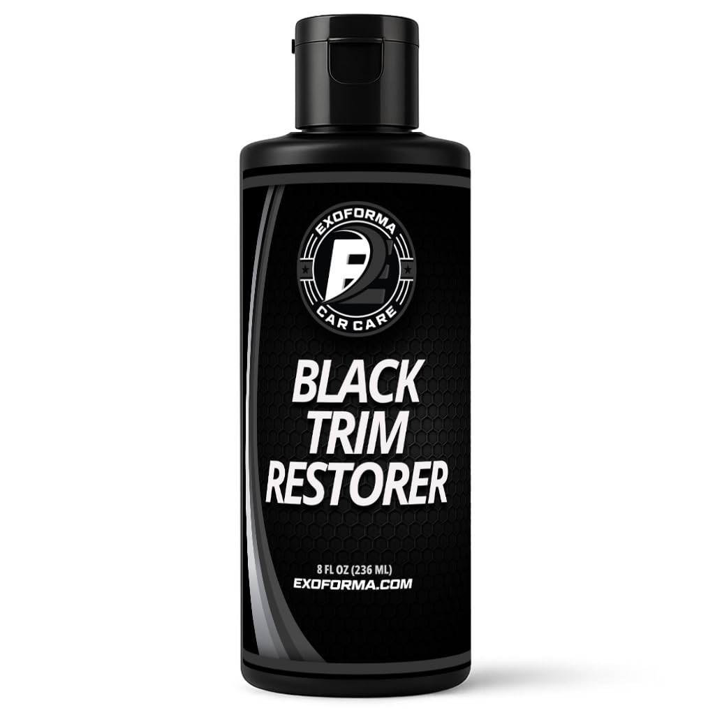 ExoForma Black Trim Restorer - Restores Factory Black to Plastic Trim - Protects Against UV Rays - Unique Dye-Infused Formula Lasts 6+ Months - Helps Conceal Scratches & Scuff Marks - Works in Seconds