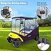 WEIMELL Golf Cart Enclosure Fit for EZGO TXT EZGO RXV 2 Passenger 2-Person Seaters Waterproof Transparent Driving Rain Enclosure Cover 4-Sided Clear Window Roll-up Zipper Door Black