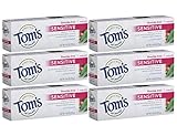 Tom's of Maine Fluoride Free Natural Sensitive Toothpaste, Wintermint, 4 Ounce, Pack of 6