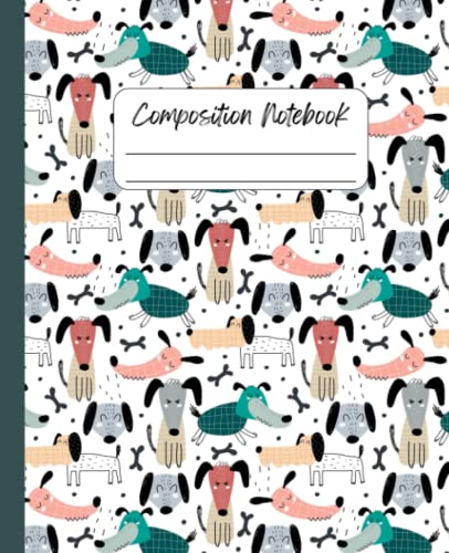 Cute Dog Composition Notebook: Wide Ruled For Kids, Boys, Lined Journal Book, Back To School Supplies, Gift For Students, Lovely Design, 7.5x9.25, 110 Pages image 2