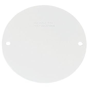 Sigma Electric, White 14241WH Round Blank Stamped Cover