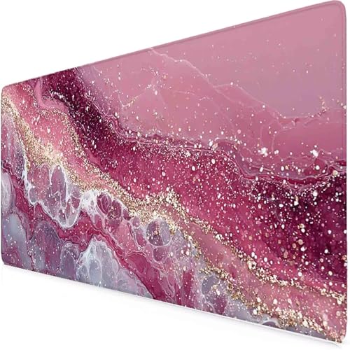 Tapis de souris rose haute précision étanche et antidérapant motif marbre