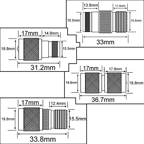 Onelinkmore Rf Coaxial Adapter Connector Kit N Male/Female To Uhf Pl-259 So-239 M/F Straight Adapter For Extension Cable Antenna Cctv N To Uhf Coax Adapter Kit #TOP4