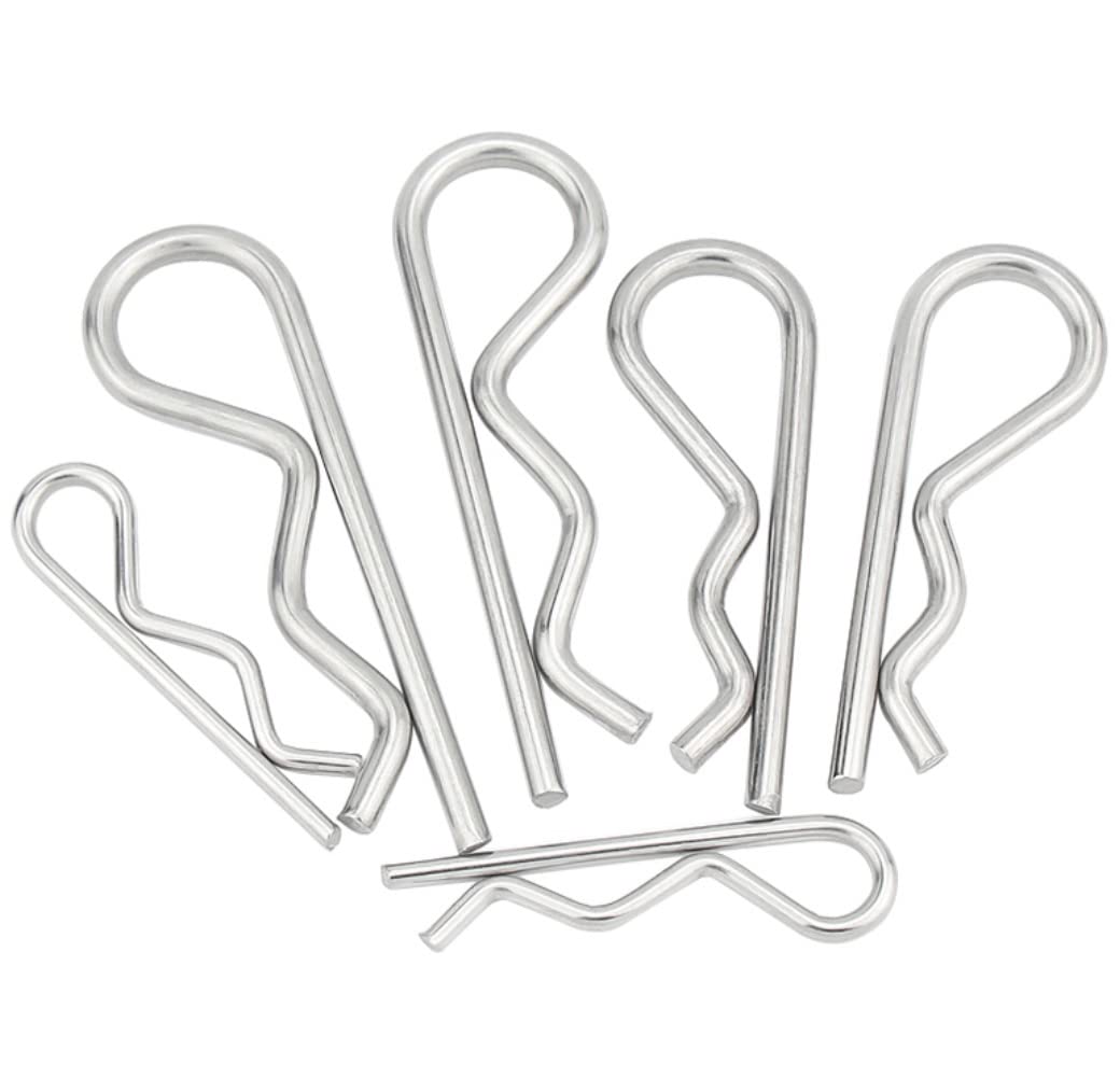 Copiglie Elastiche Copiglie a Molla Coppiglie Spaccate in Acciaio al Carbonio, M2×50mm, 50 pcs