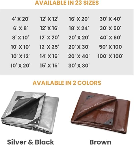 Vista 89 de Whiteduck - Lona de poliéster de alta resistencia color marrón de 16 mil, impermeable, resistente a los rayos UV, a prueba de desgarros y roturas